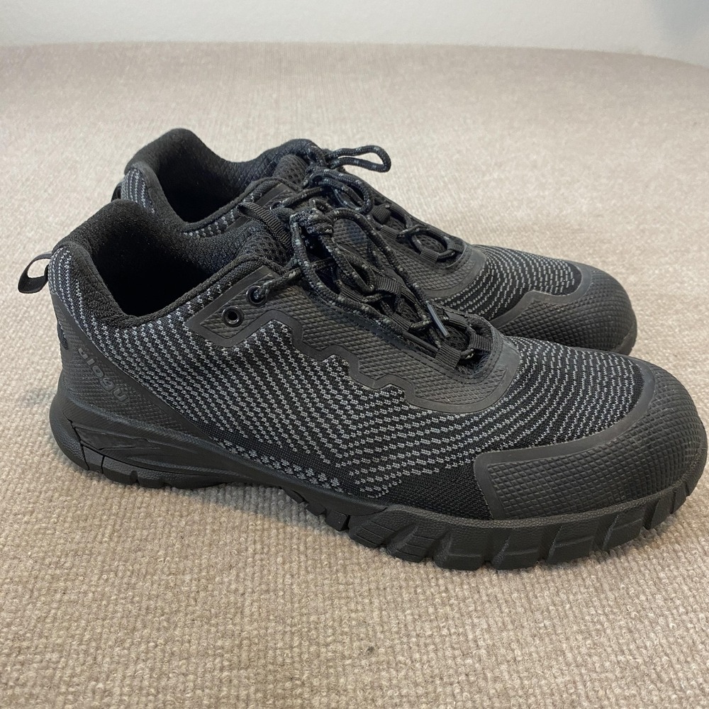Ulogu Shoes Mens Size 13 Black Mesh Work Walking Hiking Sneakers Athletic